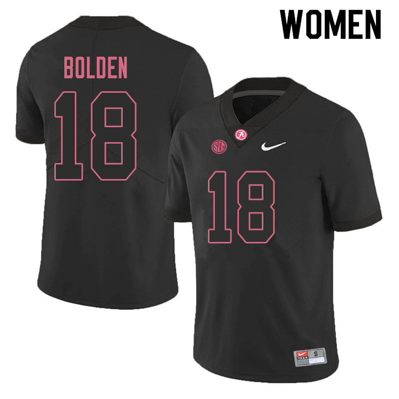 Women #18 Slade Bolden Alabama Crimson Tide College Football Jerseys Sale-Blackout